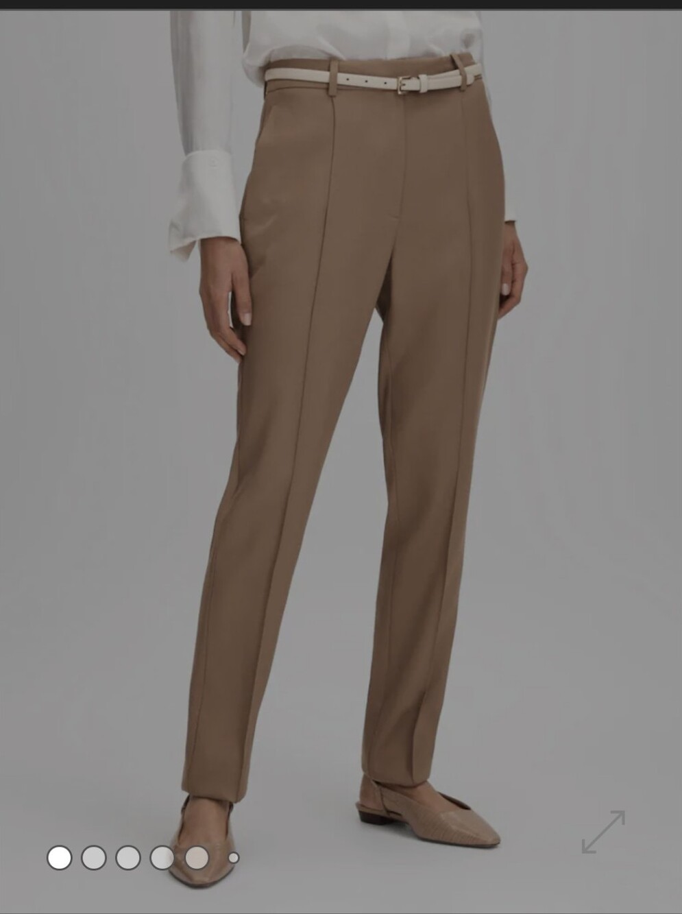 Reiss Camel Tailored  Trousers - Picture 2 of 12
